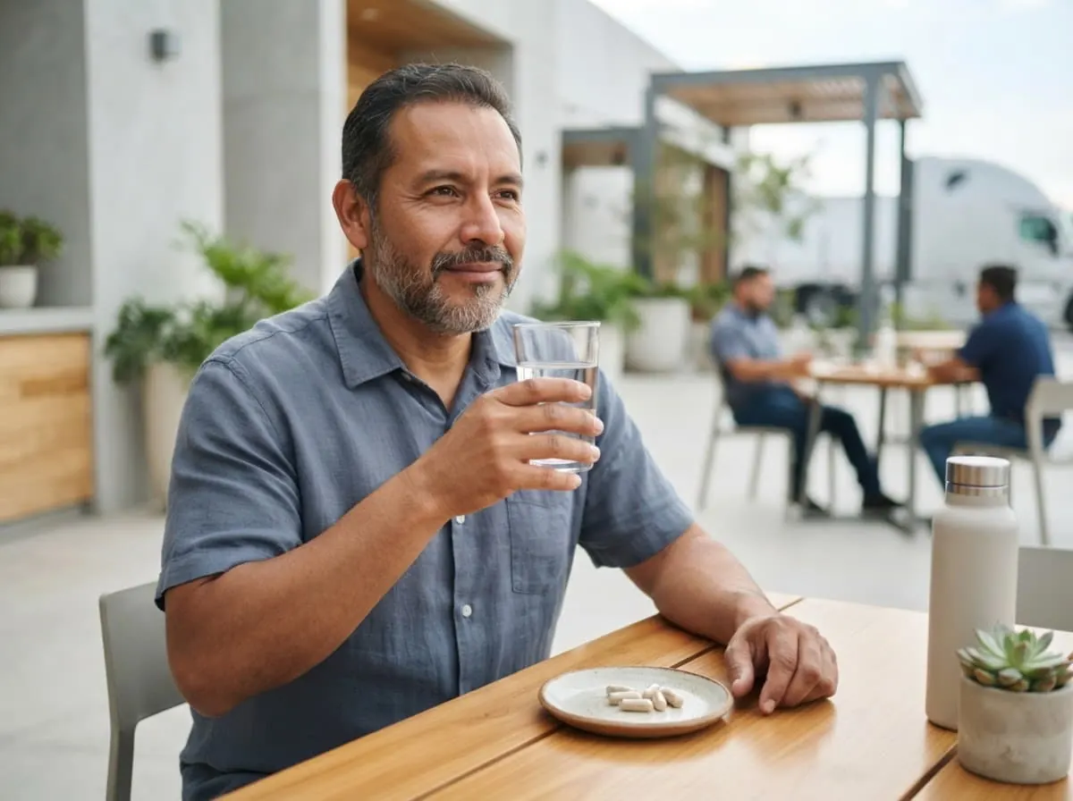 Hombre mexicano tomando una pausa durante su jornada